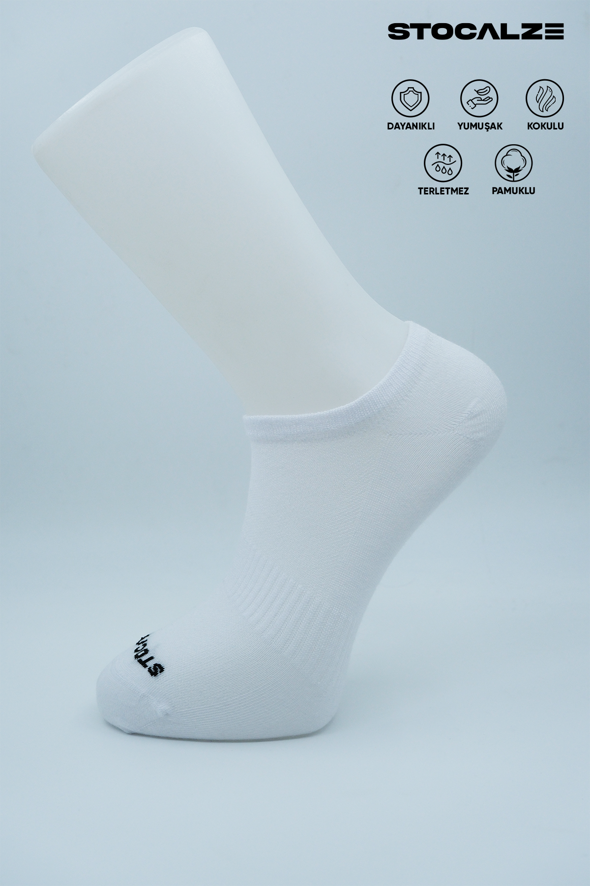 Bambu Erkek Beyaz Dikişsiz Sneaker Çorabı.